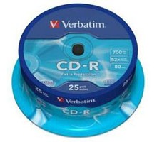 Диск CD Verbatim CD-R 700Mb 52x Cake box 25шт Extra (43432)