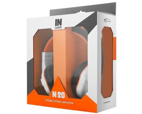 Навушники Gemix N20 White-Black-Orange Gaming