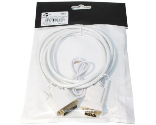 Кабель мультимедійний DVI to VGA 24+1pin, 1.0m white Atcom (9505)