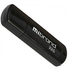 USB флеш накопичувач Mibrand 32GB Grizzly Black USB 2.0 (MI2.0/GR32P3B)