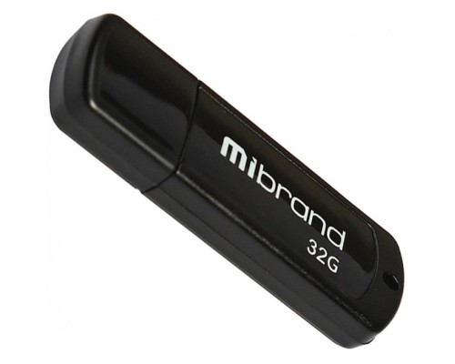 USB флеш накопичувач Mibrand 32GB Grizzly Black USB 2.0 (MI2.0/GR32P3B)