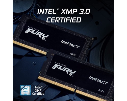 Модуль пам'яті для ноутбука SoDIMM DDR5 64GB (2x32GB) 5600 MHz FURY Impact Kingston Fury (ex.HyperX) (KF556S40IBK2-64)