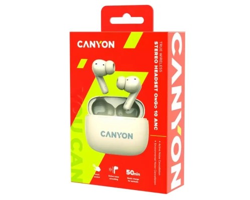 Навушники Canyon TWS-10 OnGo ANC ENC Beige (CNS-TWS10BG)