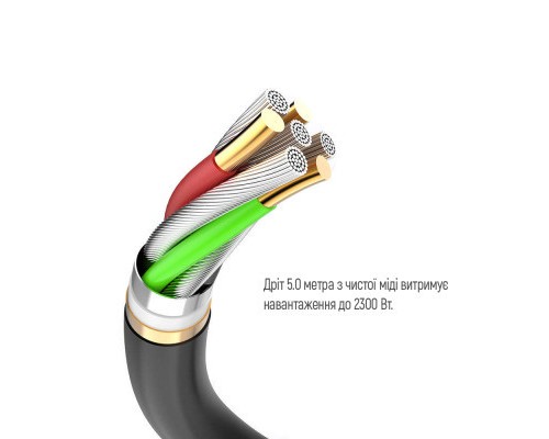 Мережевий фільтр живлення ColorWay CW-CHE435PDB, 4 розетки/3USB 5M (CW-CHE435PDB)