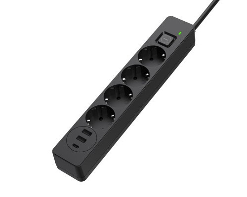 Мережевий фільтр живлення ColorWay CW-CHE435PDB, 4 розетки/3USB 5M (CW-CHE435PDB)