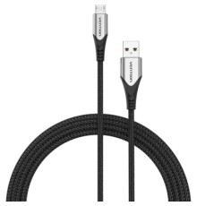 Дата кабель USB 2.0 AM to Micro 5P 0.25m 3.0A (18W) PVC Gray Aluminum Alloy Vention (COAHC)