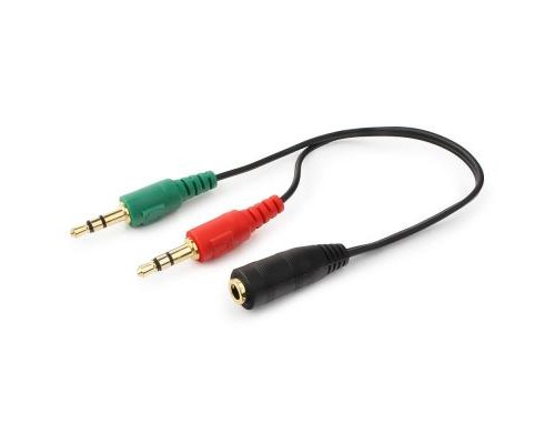Кабель мультимедійний Jack 3.5mm female 4-pin to 2x Jack 3.5mm male 0.2m Cablexpert (CCA-418)