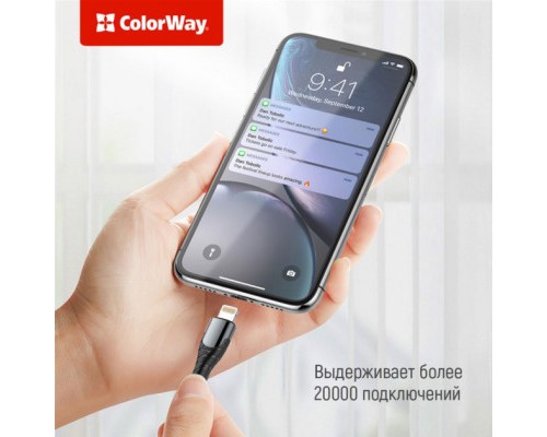 Дата кабель USB-C to Lightning 1.0m ColorWay (CW-CBPDCL033-GR)