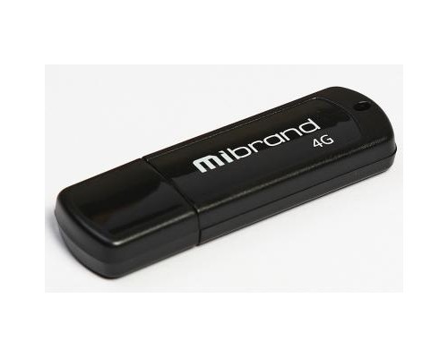 USB флеш накопичувач Mibrand 4GB Grizzly Black USB 2.0 (MI2.0/GR4P3B)