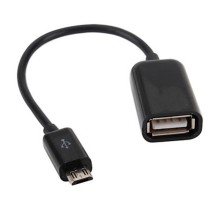 Дата кабель OTG USB 2.0 AF to Micro 5P 0.16m Lapara (LA-UAFM-OTG black)