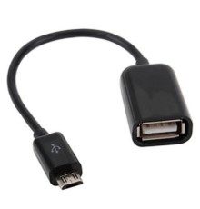 Дата кабель OTG USB 2.0 AF to Micro 5P 0.16m Lapara (LA-UAFM-OTG black)