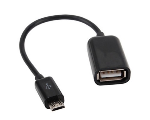 Дата кабель OTG USB 2.0 AF to Micro 5P 0.16m Lapara (LA-UAFM-OTG black)