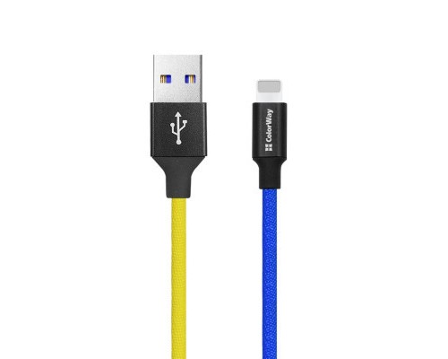Дата кабель USB 2.0 AM to Lightning 1.0m National ColorWay (CW-CBUL052-BLY)