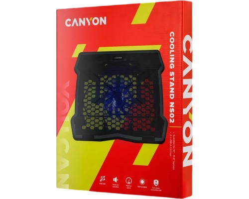 Підставка до ноутбука Canyon NS02, 10-15.6 laptop, single fan with 2x2.0 USB hub (CNE-HNS02)