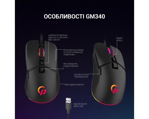 Мишка GamePro GM340 USB Black (GM340)