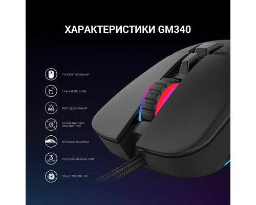 Мишка GamePro GM340 USB Black (GM340)