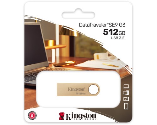 USB флеш накопичувач Kingston 512GB DataTraveler SE9 G3 Gold USB 3.2 (DTSE9G3/512GB)