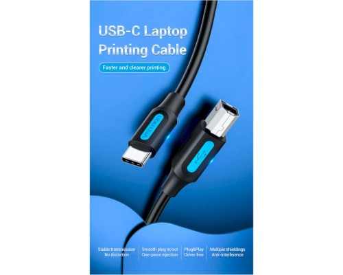 Кабель для принтера USB 2.0 USB-C/BM 2.0m 2.4А 480Mbps Vention (CQUBH)