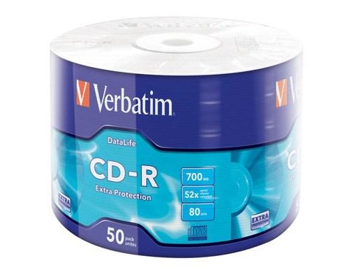 Диск CD Verbatim CD-R 700Mb 52x Wrap-box Extra (43787)