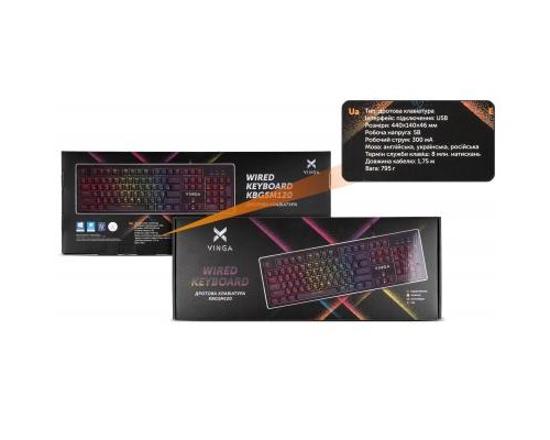 Клавіатура Vinga KBGSM120 Black