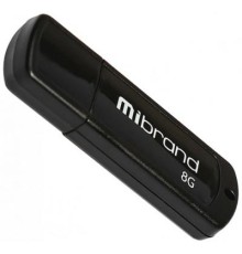 USB флеш накопичувач Mibrand 8GB Grizzly Black USB 2.0 (MI2.0/GR8P3B)