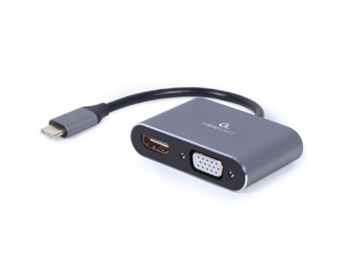 Перехідник USB-C to HDMI/VGA, 4К 30Hz Cablexpert (A-USB3C-HDMIVGA-01)