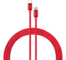 Дата кабель USB-C to Lightning 1.0m 20W Nylon Red Vinga (VCDCCLM531)