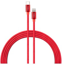 Дата кабель USB-C to Lightning 1.0m 20W Nylon Red Vinga (VCDCCLM531)
