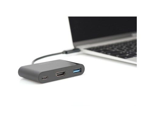 Перехідник USB-C to HDMA 2xUSB Digitus (DA-70855)