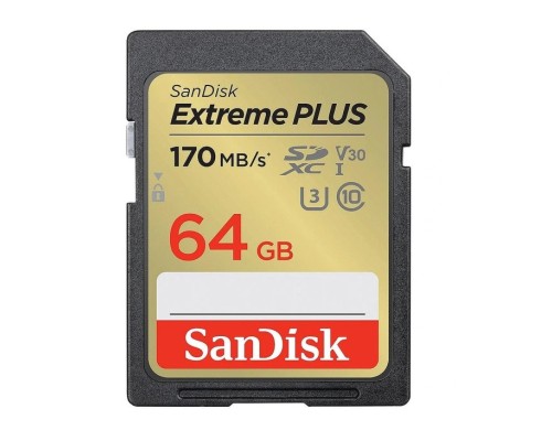 Карта пам'яті SanDisk 64GB SD class 10 UHS-I Extreme PLUS (SDSDXW2-064G-GNCIN)