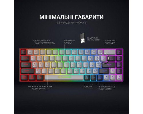 Клавіатура GamePro GK935 Wireless LED Black (GK935)