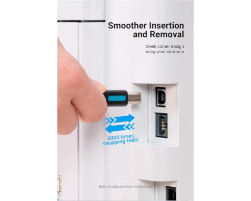 Кабель для принтера USB 2.0 AM/BM 1.5m 480Mbps PVC black Vention (COQBG)