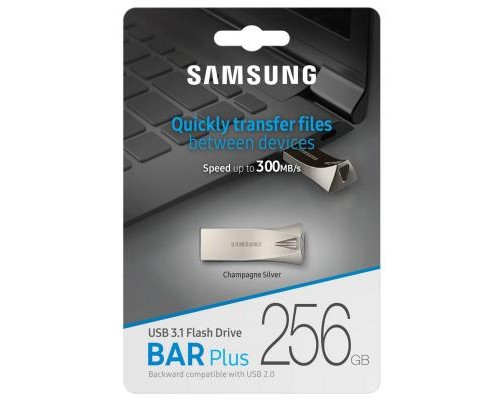 USB флеш накопичувач Samsung 256GB Bar Plus Silver USB 3.1 (MUF-256BE3/APC)