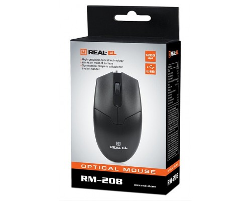 Мишка REAL-EL RM-208 USB Black