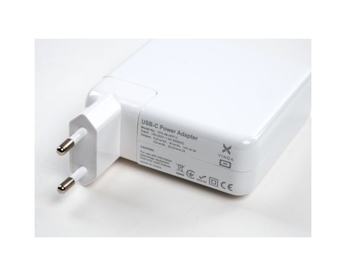 Блок живлення до ноутбуку Vinga Apple 96W 5.2V3A/9V3A/12V3A/15V3A/20.5V4.7A USB-C (VPA-96-APP-C)