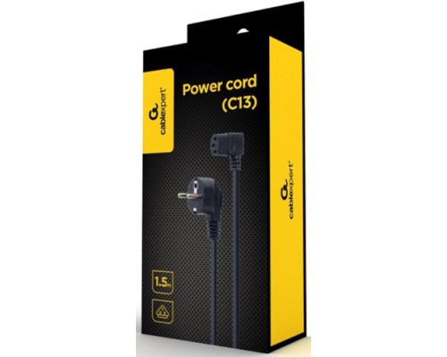 Кабель живлення С13 1.5m corner Cablexpert (PC-186A-VDE1B-1.5M)