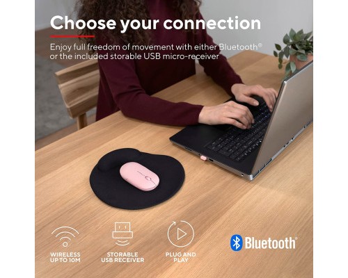 Мишка Trust Puck Wireless/Bluetooth Silent Pink (24125)