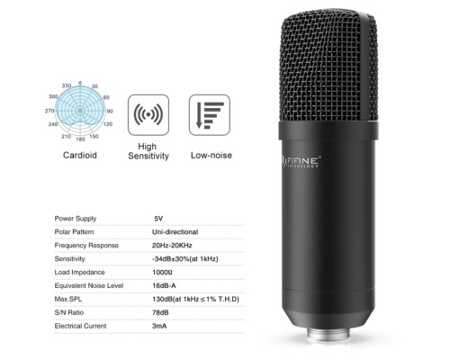 Мікрофон Fifine T730 USB Black (T730)
