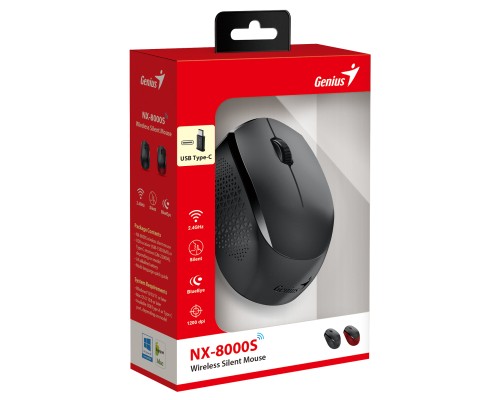 Мишка Genius NX-8000 Silent Wireless Black (31030035400)