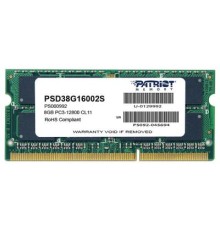 Модуль пам'яті для ноутбука SoDIMM DDR3 8GB 1600 MHz Patriot (PSD38G16002S)