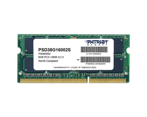 Модуль пам'яті для ноутбука SoDIMM DDR3 8GB 1600 MHz Patriot (PSD38G16002S)