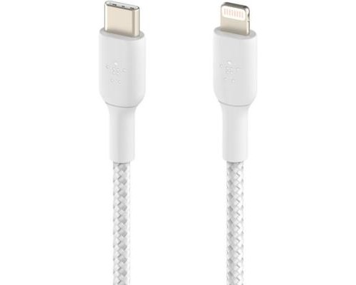 Дата кабель USB Type-С to Lightning 2.0m white Belkin (CAA004BT2MWH)
