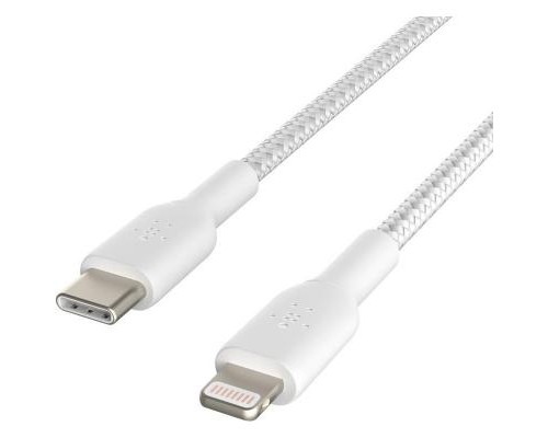 Дата кабель USB Type-С to Lightning 2.0m white Belkin (CAA004BT2MWH)
