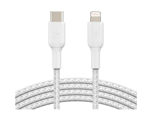 Дата кабель USB Type-С to Lightning 2.0m white Belkin (CAA004BT2MWH)