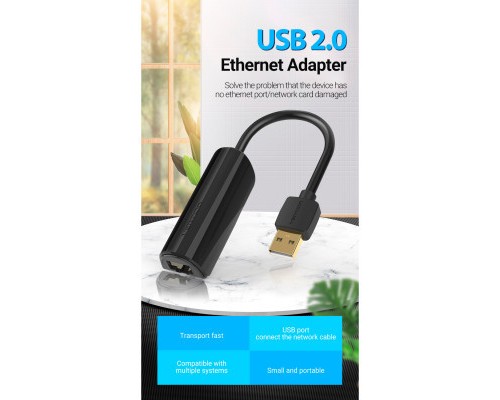 Перехідник USB 2.0 to Ethernet RJ45 100Mb Vention (CEGBB)