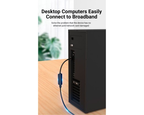 Перехідник USB 2.0 to Ethernet RJ45 100Mb Vention (CEGBB)