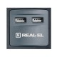 Мережевий фільтр живлення REAL-EL RS-8F USB CHARGE 3m, black (EL122300004)