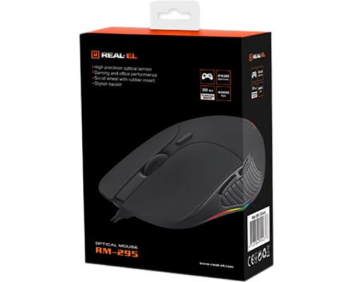 Мишка REAL-EL RM-295 USB Black