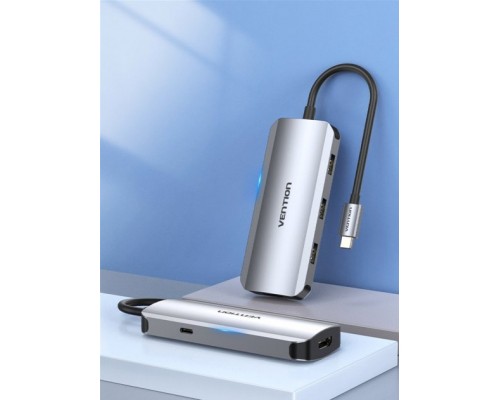 Концентратор Vention USB3.1 Type-C --> HDMI/USB 3.0x3/PD 100W Hub 5-in-1 (TODHB)