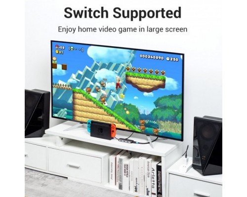 Концентратор Vention USB3.1 Type-C --> HDMI/USB 3.0x3/PD 100W Hub 5-in-1 (TODHB)